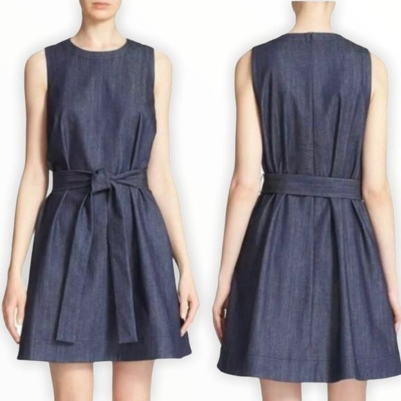 kate spade Dresses & Skirts - Kate Spade Broome Street Belted Sleeveless Dark Blue Denim Dress size XS
